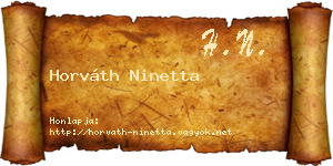Horváth Ninetta névjegykártya